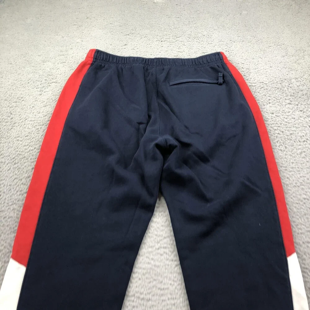 Nike Sweatpants Mens Large Blue Fleece Joggers Elastic Waist Pockets Colorblock